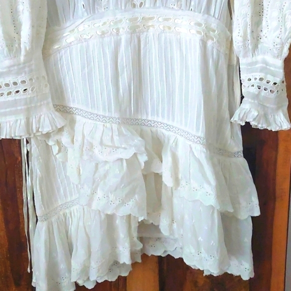 Loveshackfancy White Ecru Lorelei Dress Size XS Bohemian Festival - Picture 8 of 16